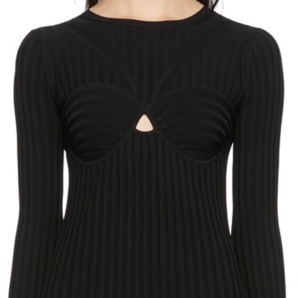 Minimalist Goth Helmut Lang Black Bodycon Dress Urban Witch Sz Small Halloween - Picture 9 of 10